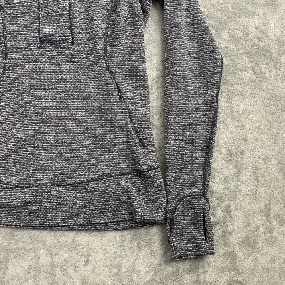 Lululemon Think Fast Pullover Women 4 Gray Herringbone 1/4 Sweatshirt Athleisure - Picture 4 of 7